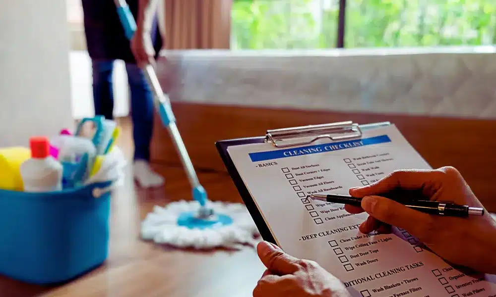 Sun Prairie homeowner using seasonal cleaning checklist